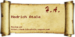 Hedrich Atala névjegykártya